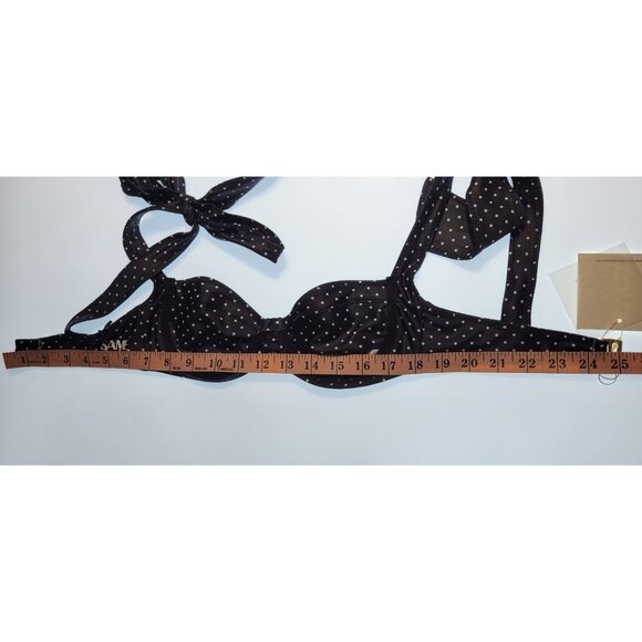 SAME Bikiny Set 2pc Womens Swim The Lady Bra 90's Polka Dot Sz Xs Black/White - Picture 11 of 11